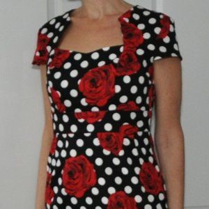 1950's style rose print dress
